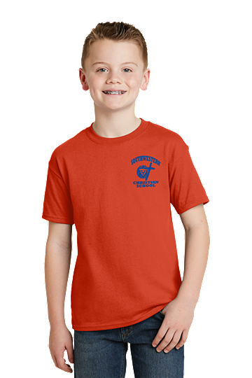 PE Shirt - HanesÂ® Youth - K-5th - SWCS (Size: XS - Size 2/4, Color: Orange)