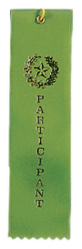 6S3600 "Pinked Top" Ribbons (Award: Participant (Green/ Gold Graphics))