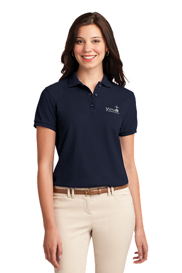Port AuthorityÂ® Ladies Silk Touchâ„¢ Cotton Polo, Adult - YLS Student, Staff and Parent  (These are Adult Sizes!) (Polo Size: XS - 2, School Colors: Navy)