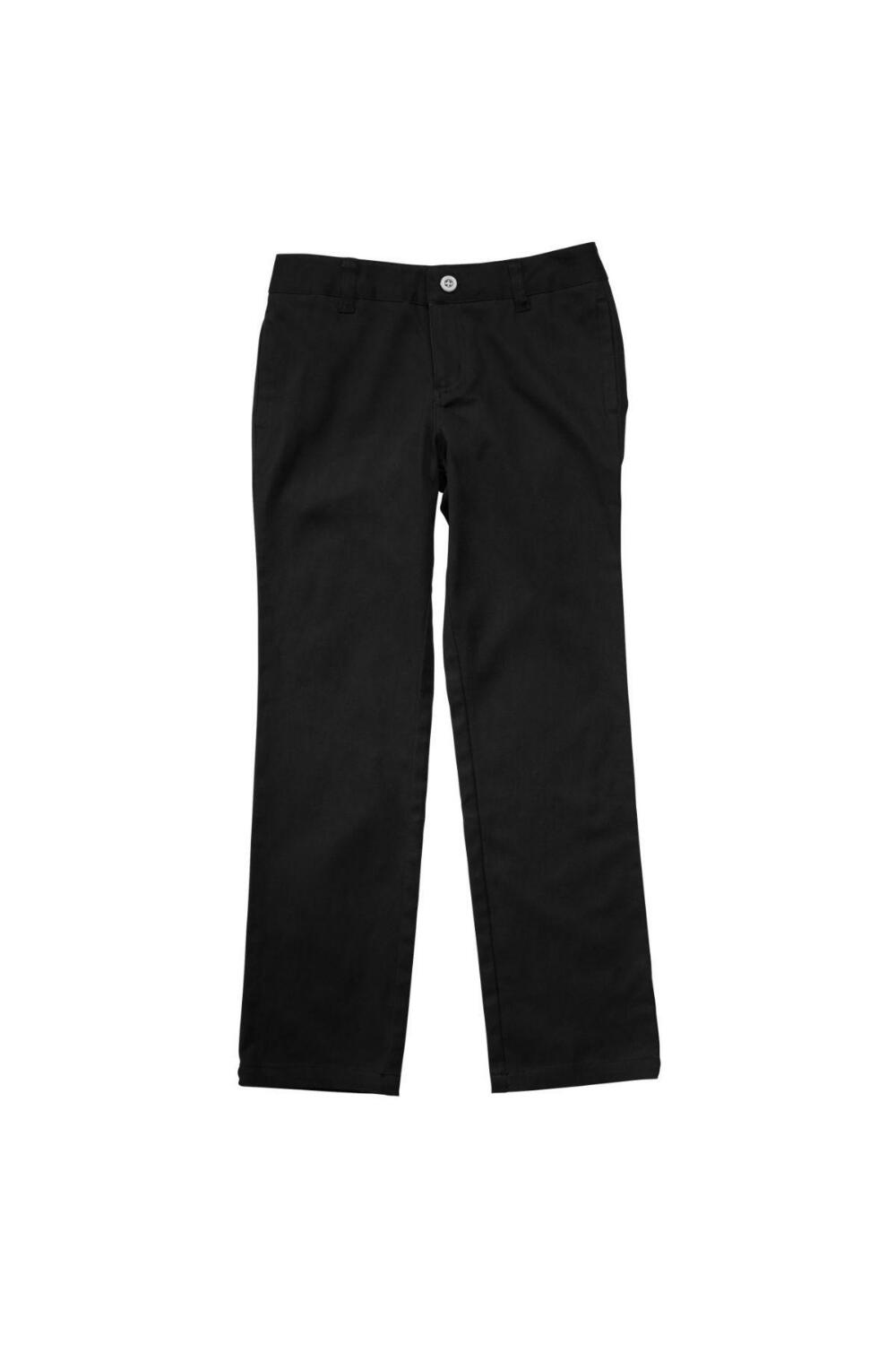 French Toast Girl's Straight Leg Twill Pant (Pant Color: Black, Pant Size: Size 4)