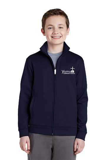 Sport-TekÂ® Youth Sport-WickÂ® Fleece Full-Zip Jacket - YLS (Jacket Size: YXS Size 4, School Colors: Navy)