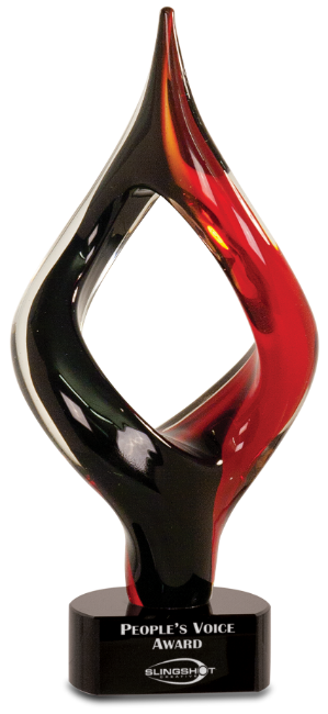 2P09AGS Premier Art Glass, Twisted Flame (Achievement: 13 1/4" Twisted Flame Art Glass)