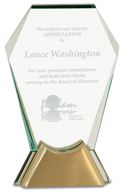 Premier Jewel Glass Gemstone/ Gold Metal Base (Award: 7 1/2" Jewel Glass Gemstone Metal Base)