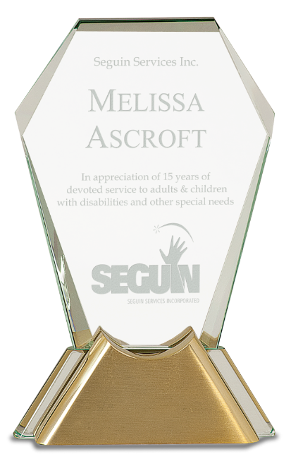 Premier Jewel Glass Gemstone/ Gold Metal Base (Award: 8 1/2" Jewel Glass Gemstone Metal Base)
