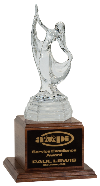 2P67CRY Premier Glass Dancer on Wooden Pedestal (Award: 16 1/2" Glass Dancer w/Wooden Pedestal)
