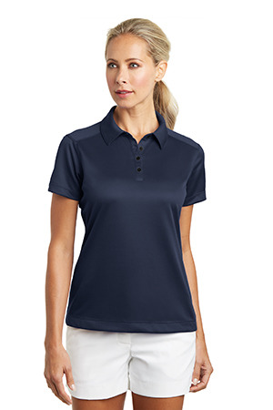 Ladies Dri-FIT Pebble Texture Golf Polo by Nike. 354064. (Color: Midnight Navy, Size: Large)