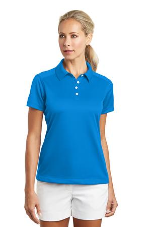 Ladies Dri-FIT Pebble Texture Golf Polo by Nike. 354064. (Color: Photo Blue, Size: Large)