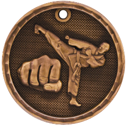 6S561209 MARTIAL ARTS 3D MEDAL (Medal: 2" Antique Bronze)