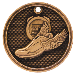 6S562213 TRACK 3D MEDAL (Medal: 2" Antique Bronze)