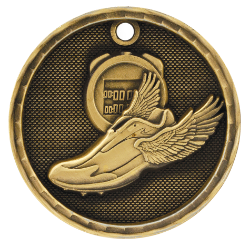 6S562213 TRACK 3D MEDAL (Medal: 2" Antique Gold)