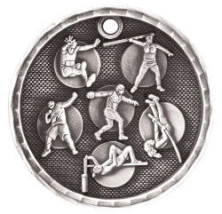 6S562214 TRACK & FIELD 3D MEDAL (Medal: 2" Antique Silver)