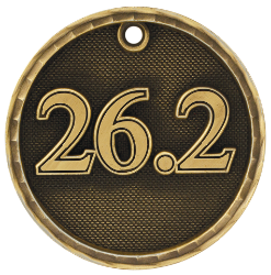 6S562218 MARATHON 3D MEDAL (Medal: 2" Antique Gold)