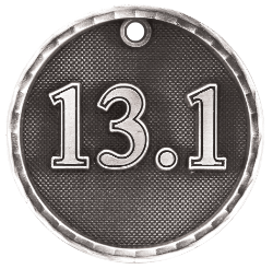 6S562219 HALF-MARATHON 3D MEDAL (Medal: 2" Antique Silver)