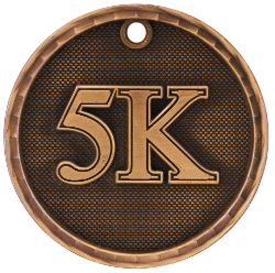 6S562221 5K RUN 3D MEDAL (Medal: 2" Antique Bronze)