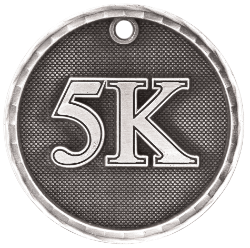 6S562221 5K RUN 3D MEDAL (Medal: 2" Antique Silver)