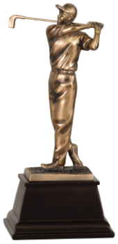 6S2905 Golf Male Golfer, Bronze Resin (Trophy: 9 3/4" Golf Male Golfer, Bronze)