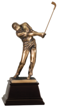6S2906 Golf Male Golfer, Bronze Resin (Trophy: 8 3/4" Golf Male Golfer, Bronze)