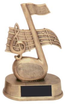 6S3401 Music Resin Award (Trophy: 7 3/4" Music)