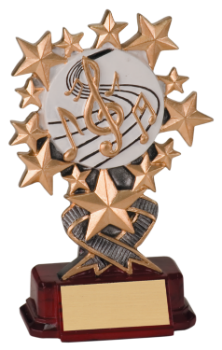 6S3403 Music Starburst Resin Award (Trophy: 6" Music Starburst)
