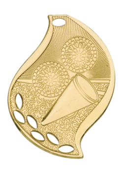6S4404 Premier Cheer Flame Medal (Medal: 2 1/4" Gold)