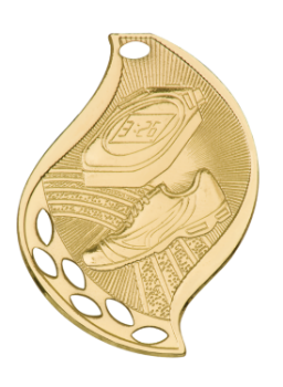 6S4414 Premier Track Flame Medal (Medal: 2 1/4" Gold)