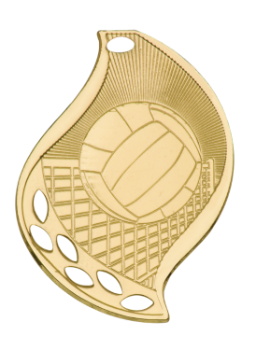 6S4416 Premier Volleyball Flame Medal (Medal: 2 1/4" Gold)