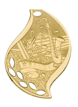 6S4502 Premier Band Flame Medal (Medal: 2 1/4" Gold)