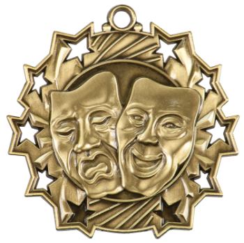 6S4907 DRAMA TEN STAR ACADEMIC MEDAL (Medal: 2 1/4" Antique Gold)