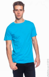 Men's Fashion Fit Ringspun T Shirt 980 (Size: Small, Color: Caribbean Blue)