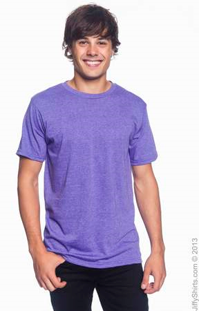Men's Fashion Fit Ringspun T Shirt 980 (Size: Small, Color: Heather Purple)