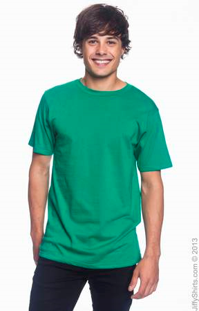 Men's Fashion Fit Ringspun T Shirt 980 (Size: Small, Color: Kelly Green)