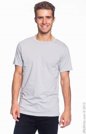 Men's Fashion Fit Ringspun T Shirt 980 (Size: Small, Color: Silver)