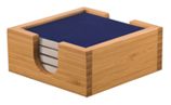 Premier Ceramic Coaster Set - Square (Coaster: 4" x 4" Ceramic, Blue)
