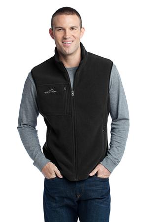 Men's Fleece Vest by Eddie Bauer EB204. (Size: Large, Color: Black)