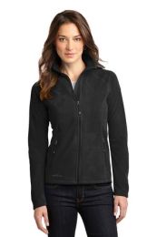 Ladies Full-Zip Microfleece Jacket by Eddie Bauer. EB225. (Size: XL, Color: Black)