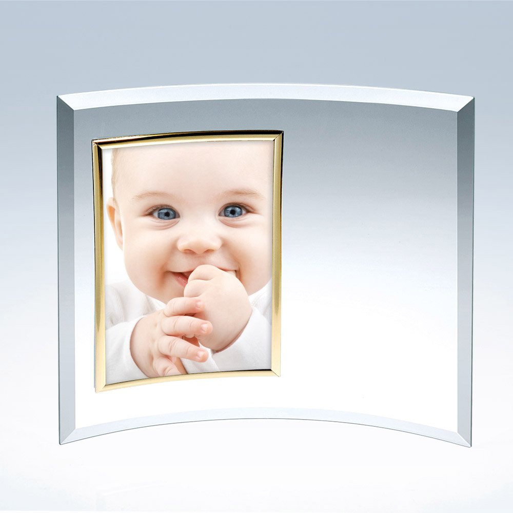 Curved Glass Vertical Gold Photo Frame