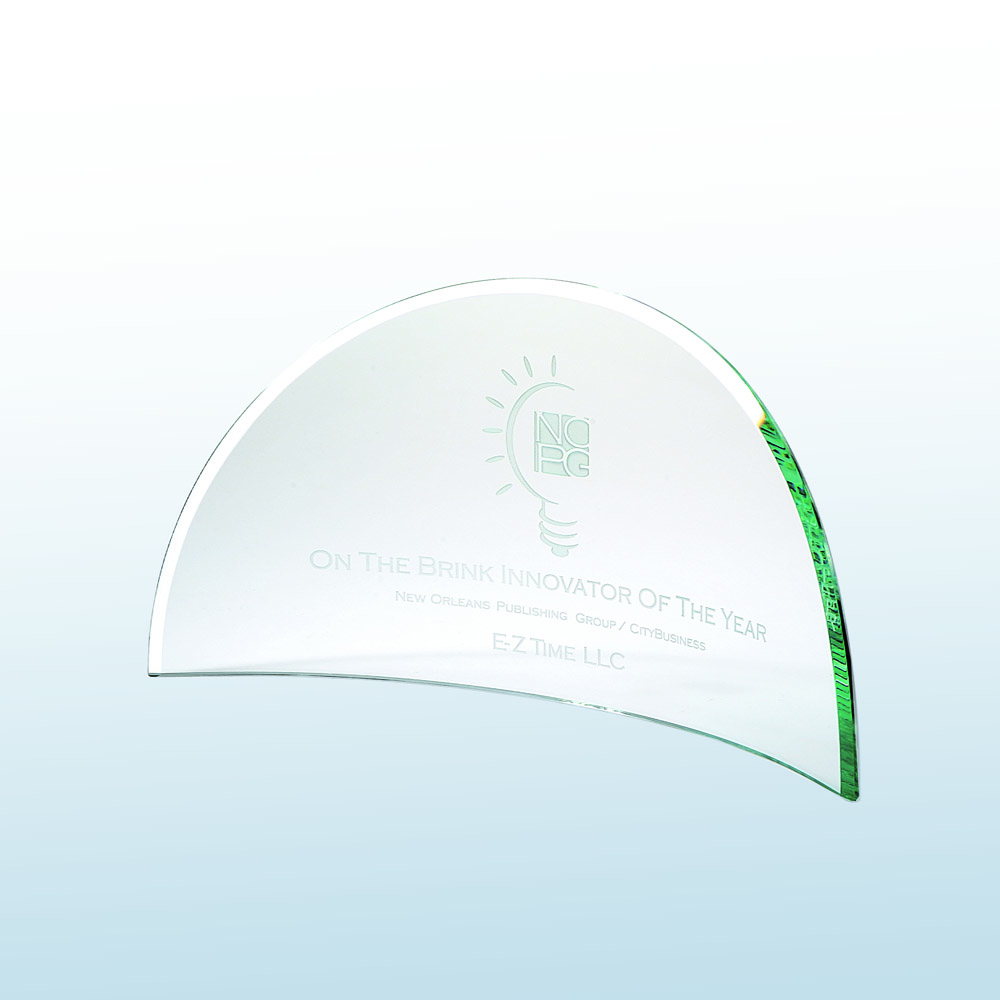 Prism Beveled Moon Jade Glass Plaque (Plaque: SM 5 x 10 Beveled Moon Glass)