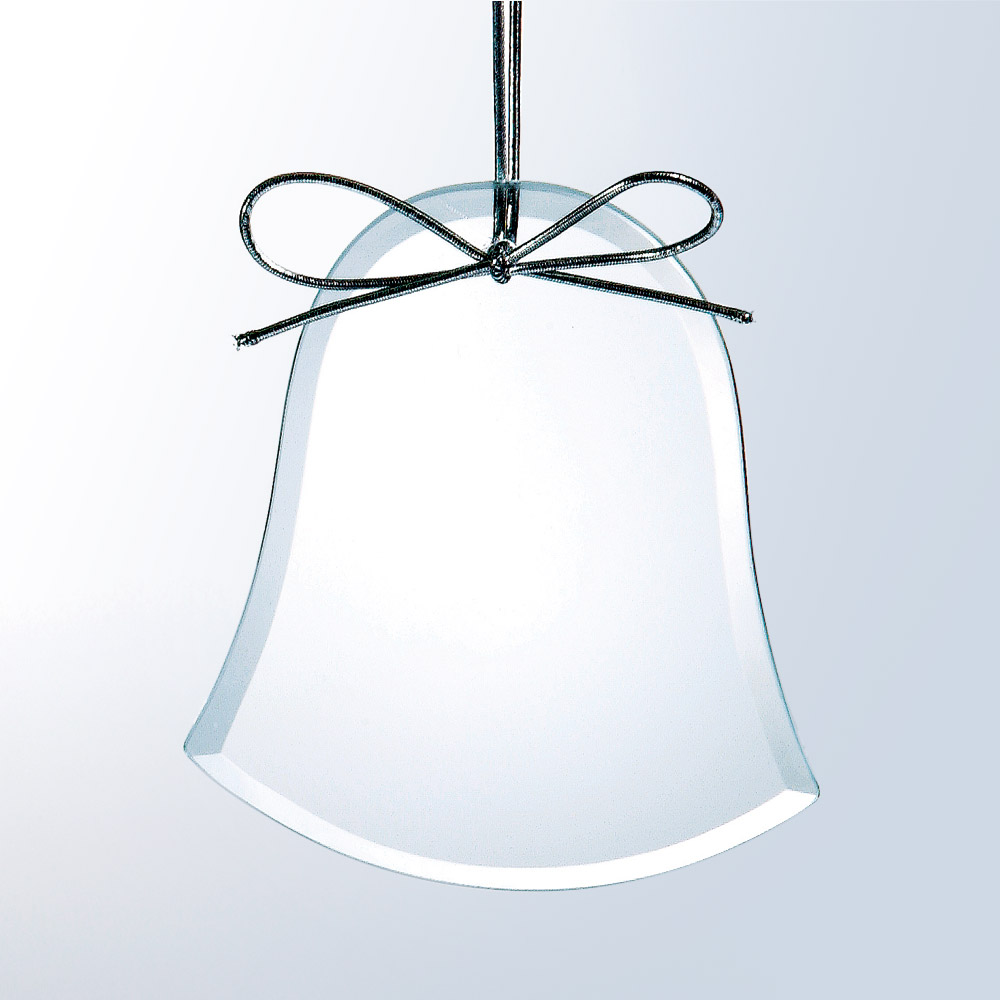 Beveled Bell Ornament -Starfire Clear Glass (Ornament: 3-7/8 x 3-1/2 Bell Ornament)