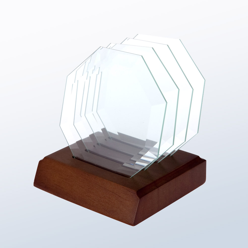 2PSMGH007 Octagon Glass Coaster (Coaster: Octagon Glass Set)