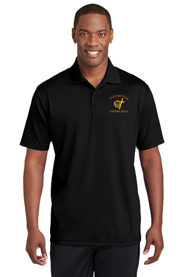 Sport-Tek® PosiCharge® RacerMesh® Polo - SWCS Student (Unisex), Staff & Parent (Men's) (Color: Black, Size: MD - Size 38/40)