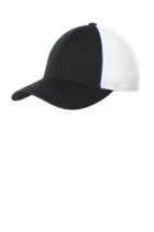 Sport-Tek Piped Mesh Back Cap. STC29. (Color: True Royal/ Black/ White)