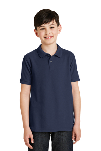 Port Authority® Silk Touch™ Cotton/Blend UNISEX Polo - Student - YLS (Polo Size: XS - 4/5, School Colors: Navy)