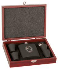 Flask Set, Wood Presentation Box