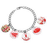 Charm Bracelet with 5 Custom Circle Charms