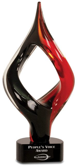 2P09AGS Premier Art Glass, Twisted Flame (Achievement: 13 1/4" Twisted Flame Art Glass)