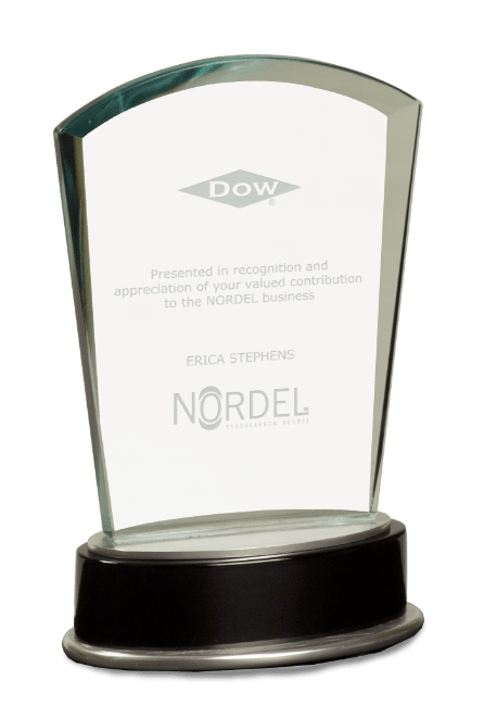 Premier Fan Glass Award, Black Piano Finish Base (Award: 6-3/4" Fan Glass)