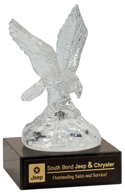2P67CRY Premier Glass Eagle on Granite Pedestal (Award: 10" Glass Eagle w/Granite Pedestal)
