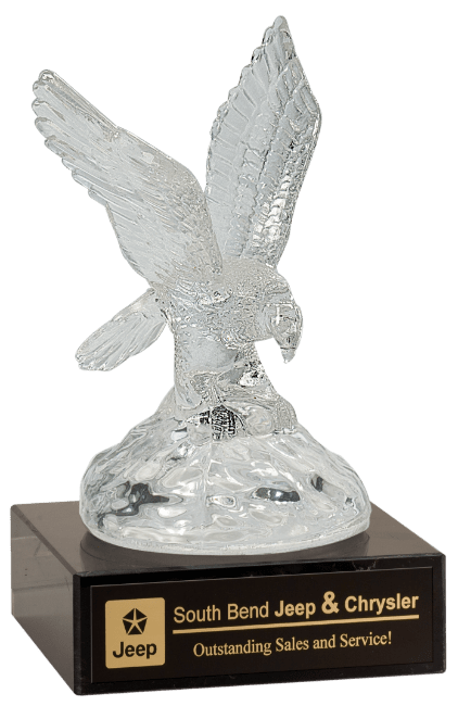 2P67CRY Premier Glass Eagle on Granite Pedestal (Award: 10" Glass Eagle w/Granite Pedestal)