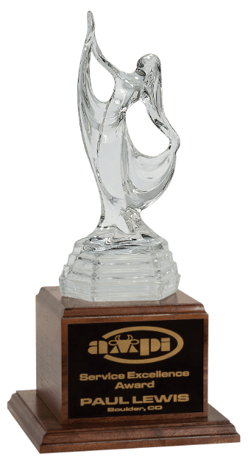 2P67CRY Premier Glass Dancer on Wooden Pedestal (Award: 16 1/2" Glass Dancer w/Wooden Pedestal)