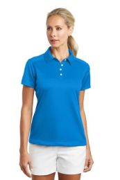 Ladies Dri-FIT Pebble Texture Golf Polo by Nike. 354064. (Size: Large, Color: Photo Blue)
